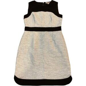 Banana Republic Women's Size 8 Black & Cream Sleeveless Sheath Dress